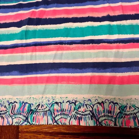 Lilly Pulitzer Sophie Shift Dress Sandy Shells 3/4 Sleeve Multi-Color Striped XS - Picture 13 of 16